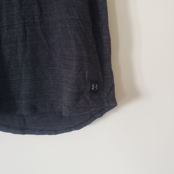 Under Armour Mens Short Sleeve Gray Hooded Shirt Size L Athleisure Lounge Relax - Picture 4 of 6